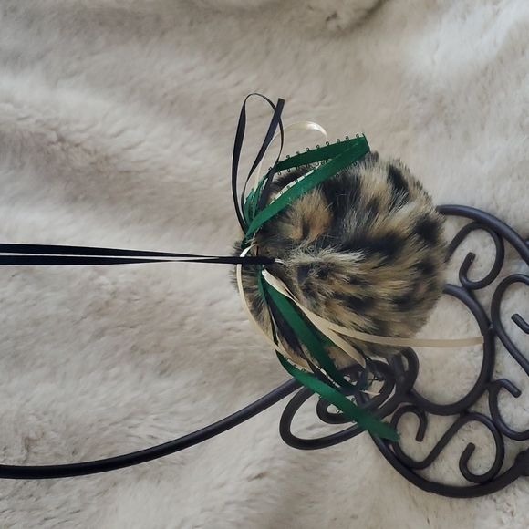 New, Faux Fur Ornament, Set of 2, Animal Print - Picture 2 of 3